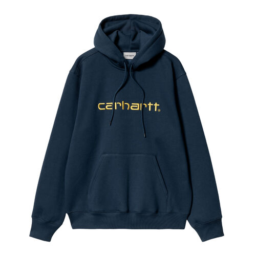 Sudadera Azul Carhartt Hooded Carhartt Sweatshirt Ink Air Yellow de Ajuste Holgado S