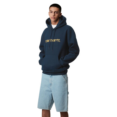 Sudadera Azul Carhartt Hooded Carhartt Sweatshirt Ink Air Yellow de Ajuste Holgado S