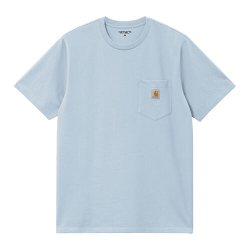 Camiseta Azul Con Bolsillo Carhartt S/S Pocket T-Shirt Air Sky Logo Clásico L