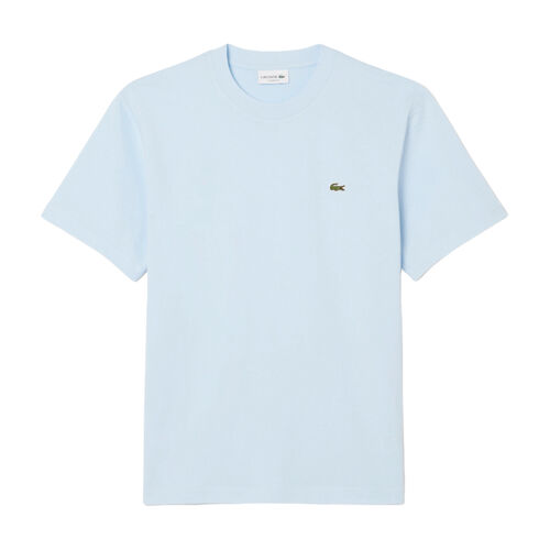 Camiseta Azul Claro Lacoste de Corte Clásico de Punto de Algodón L