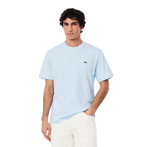 Camiseta Azul Claro Lacoste de Corte Clásico de Punto de Algodón L