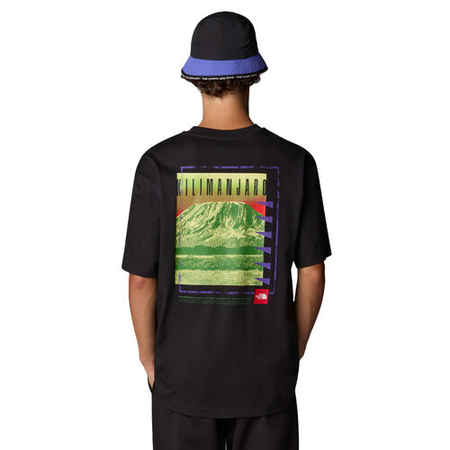 Camiseta Negra The North Face AXYS Virtual Blue de Corte Holgado XS