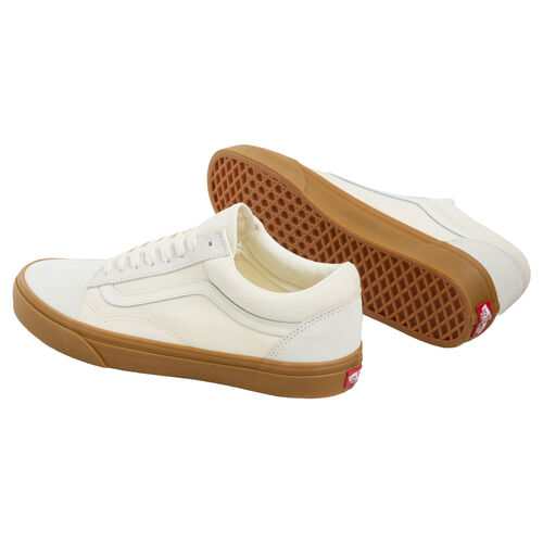 Zapatillas Vans Blancas Old Skool de Ante y Lona con Cuello Acolchado 41