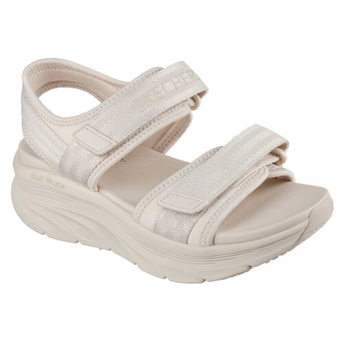 Sandalias Beige Skechers D''Lux Walker - Adored Days Natural con Suela Flexible 36