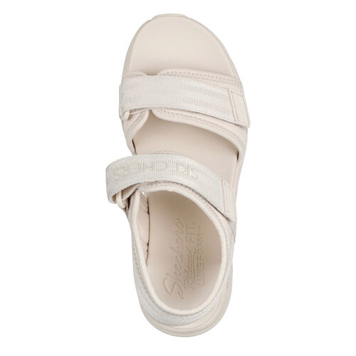 Sandalias Beige Skechers D''Lux Walker - Adored Days Natural con Suela Flexible 36