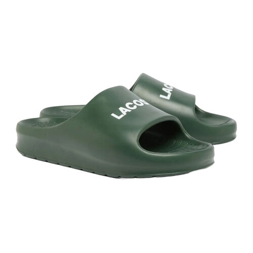 Chanclas Verdes Lacoste Serve Slide 2.0 Dark Green White Cómodas y Duraderas 42