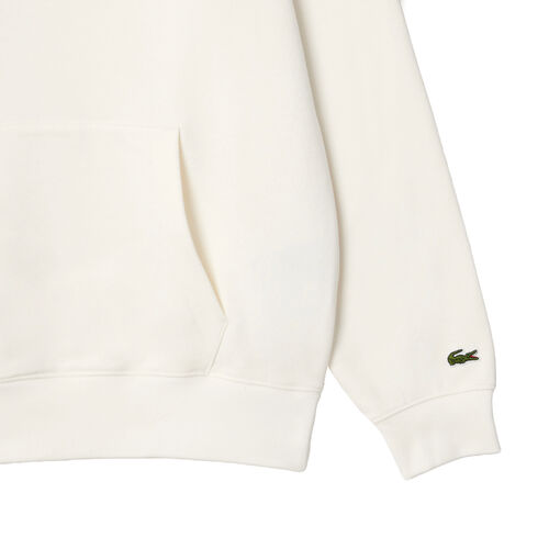 Sudadera Blanca Con Capucha Lacoste Estampada Corte Clásico Original Y Moderno L