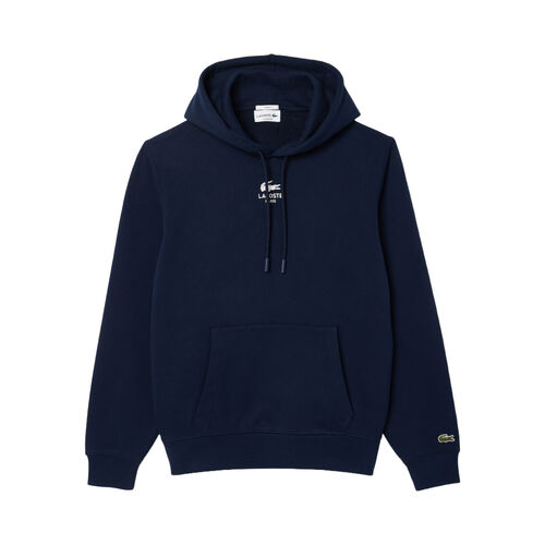 Sudadera Azul Con Capucha Lacoste Estampada Corte Clásico Original Y Moderno M