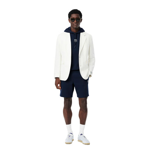 Sudadera Azul Con Capucha Lacoste Estampada Corte Clásico Original Y Moderno M