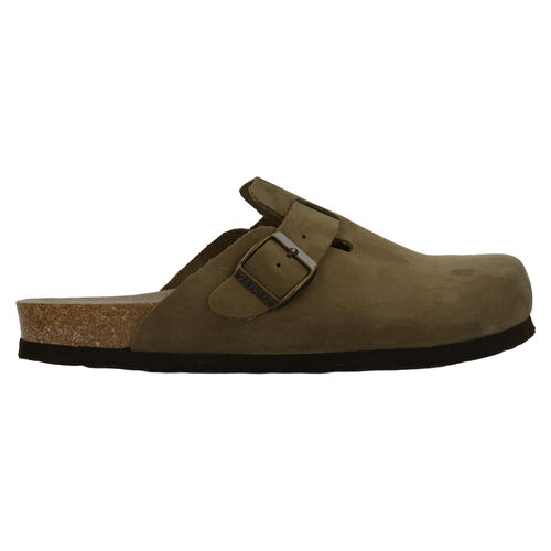 Zuecos Verdes Genuins Riva Nubuck Kaki de Piel con Hebilla Ajustable 39