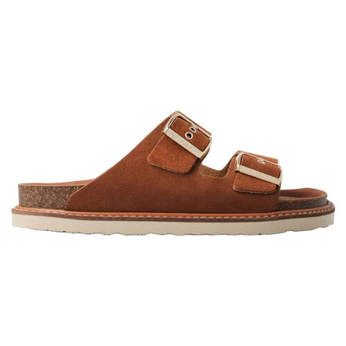 Sandalias Marrones Genuins Hawaii Velour Mandorla de Piel con Planta Anatómica 41