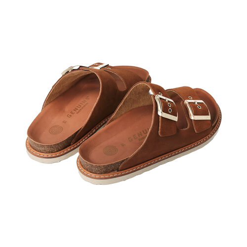 Sandalias Marrones Genuins Hawaii Velour Mandorla de Piel con Planta Anatómica 41
