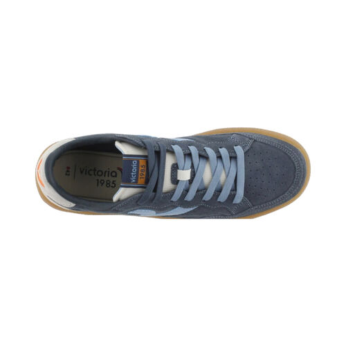 Zapatillas Azules Victoria Smash Suede Color Marino con Suela Caramelo 41