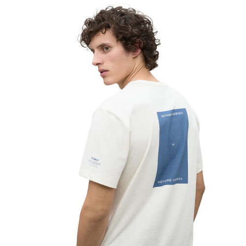 Camiseta Blanca Ecoalf Dijon Off White con Estampado Trasero M
