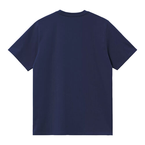 Camiseta Azul Marino Script Embroidery T-Shirt Ink/Air Yellow Logo Pequeño L