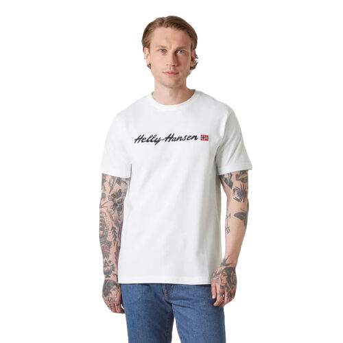 Camiseta Blanca Helly Hansen Core Graphic T -Shirt 2.0 White de Corte Regular L