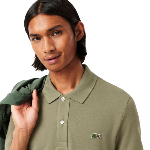 Polo Verde Lacoste Kaki De Piqué De Corte Ajustado L.12.12 S