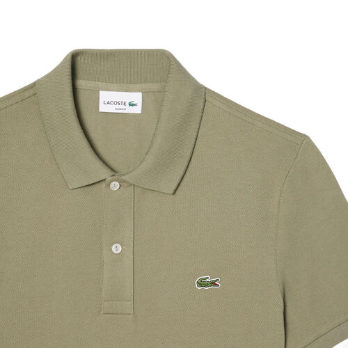 Polo Verde Lacoste Kaki De Piqué De Corte Ajustado L.12.12 S
