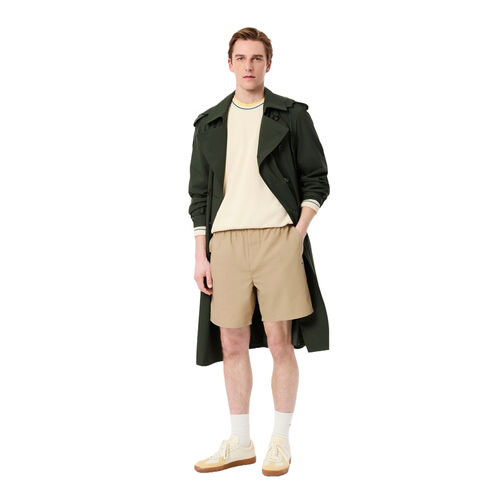 Pantalón Corto Marrón Lacoste Viennois De Corte Holgado De Popelín S