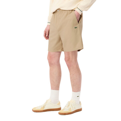 Pantalón Corto Marrón Lacoste Viennois De Corte Holgado De Popelín S