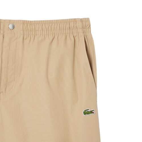 Pantalón Corto Marrón Lacoste Viennois De Corte Holgado De Popelín S