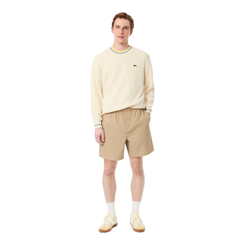 Pantalón Corto Marrón Lacoste Viennois De Corte Holgado De Popelín S
