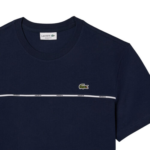 Camiseta Azul Marino Lacoste Marine De Punto Jersey De Algodón Con Ribete De Lacoste S