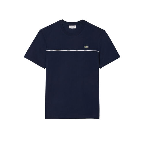 Camiseta Azul Marino Lacoste Marine De Punto Jersey De Algodón Con Ribete De Lacoste S