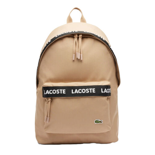 Mochila Beige Lacoste Logo Neocroc Tape Viennois Espaciosa Y Cómoda