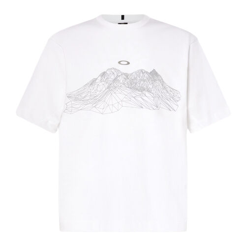 Camiseta Blanca Oakley Wired Mtn Scape Tee White con Ilustración en el Pecho S