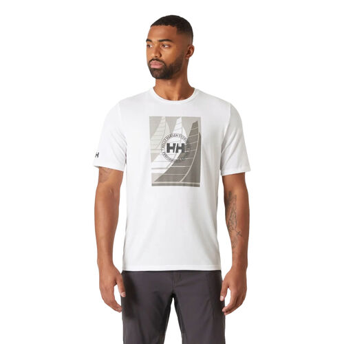 Camiseta Blanca Helly Hansen HP Race Sailing T-shirt White de Estilo Suave y Tenue S
