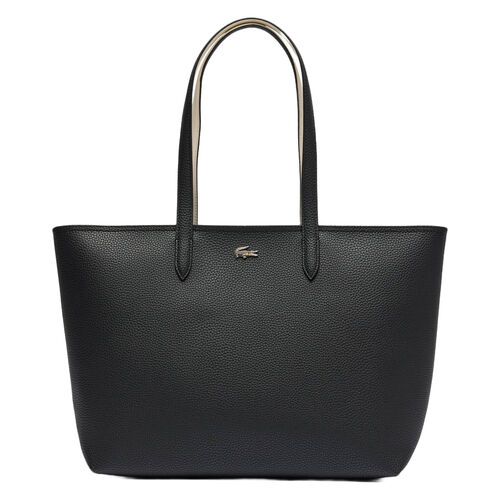 Bolso Negro Lacoste Tote con Cremallera Anna Noir Farine