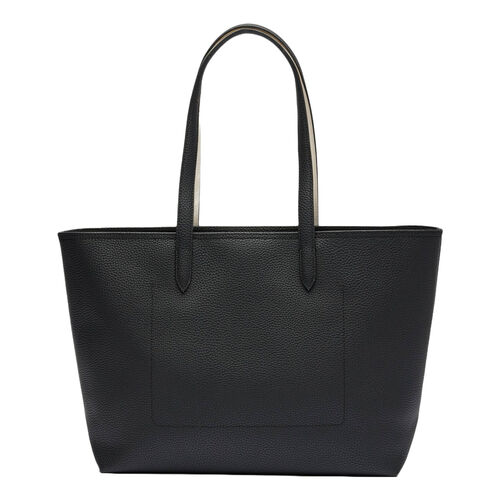 Bolso Negro Lacoste Tote con Cremallera Anna Noir Farine