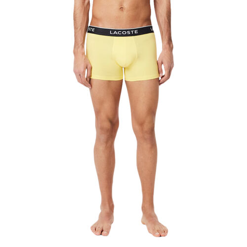 Pack de 3 Calzoncillos Lacoste Verde, Amarillo, Gris de Algodón Elástico S