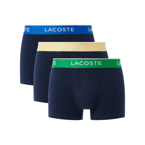 Pack de 3 Calzoncillos Lacoste Azul Marino de Algodón Elástico con Cintura de Color S