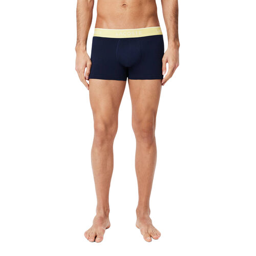 Pack de 3 Calzoncillos Lacoste Azul Marino de Algodón Elástico con Cintura de Color S