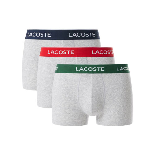 Pack de 3 Calzoncillos Lacoste Gris de Algodón Elástico con Cintura de Color S