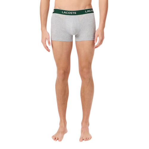 Pack de 3 Calzoncillos Lacoste Gris de Algodón Elástico con Cintura de Color S