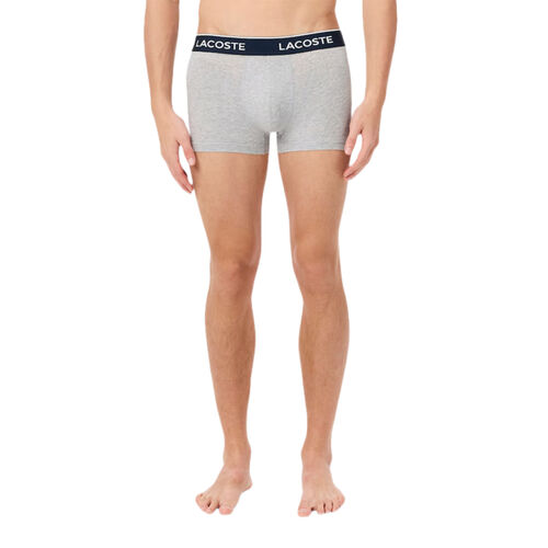 Pack de 3 Calzoncillos Lacoste Gris de Algodón Elástico con Cintura de Color S