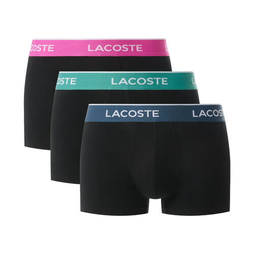 Pack de 3 Calzoncillos Lacoste Negro de Algodón Elástico con Cintura de Color S