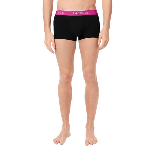 Pack de 3 Calzoncillos Lacoste Negro de Algodón Elástico con Cintura de Color S