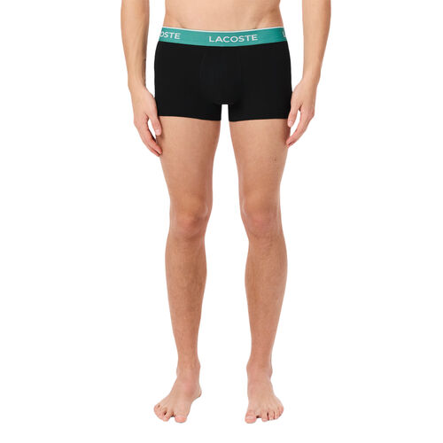 Pack de 3 Calzoncillos Lacoste Negro de Algodón Elástico con Cintura de Color S