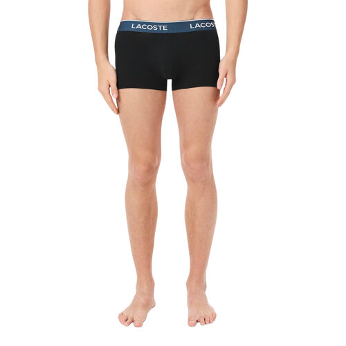 Pack de 3 Calzoncillos Lacoste Negro de Algodón Elástico con Cintura de Color S