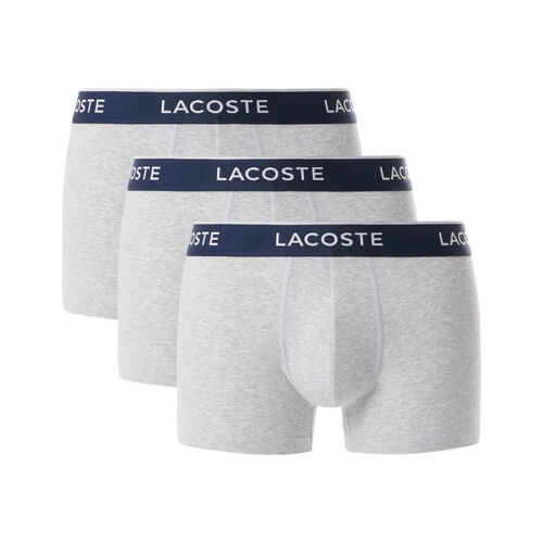 Pack de 3 Calzoncillos Lacoste Grises de Algodón Elástico S