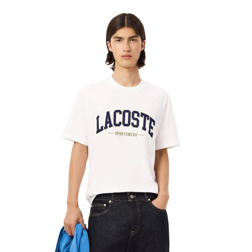 Camiseta Blanca Lacoste Sportswear Suave y Cómoda  S