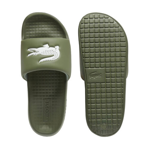 Chanclas Verdes Lacoste Serve Slide 1.0 Con Pala Acolchada Khaki 40.5