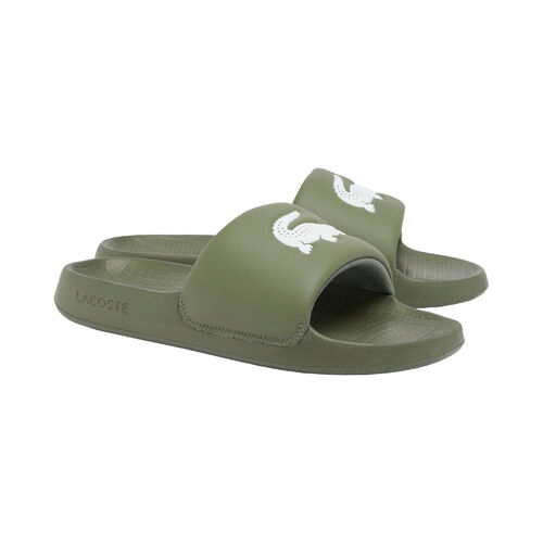 Chanclas Verdes Lacoste Serve Slide 1.0 Con Pala Acolchada Khaki 40.5