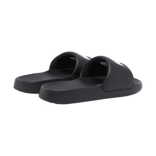 Chanclas Negras Lacoste Serve Slide 1.0 Con Pala Acolchada Black 40.5