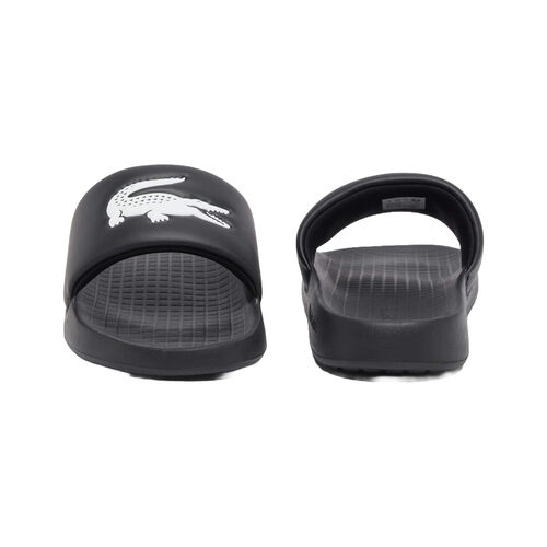 Chanclas Negras Lacoste Serve Slide 1.0 Con Pala Acolchada Black 40.5