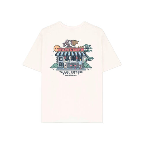 Camiseta Beige Kaotiko Organic Cotton Taiyaki Ivory de Corte Regular S